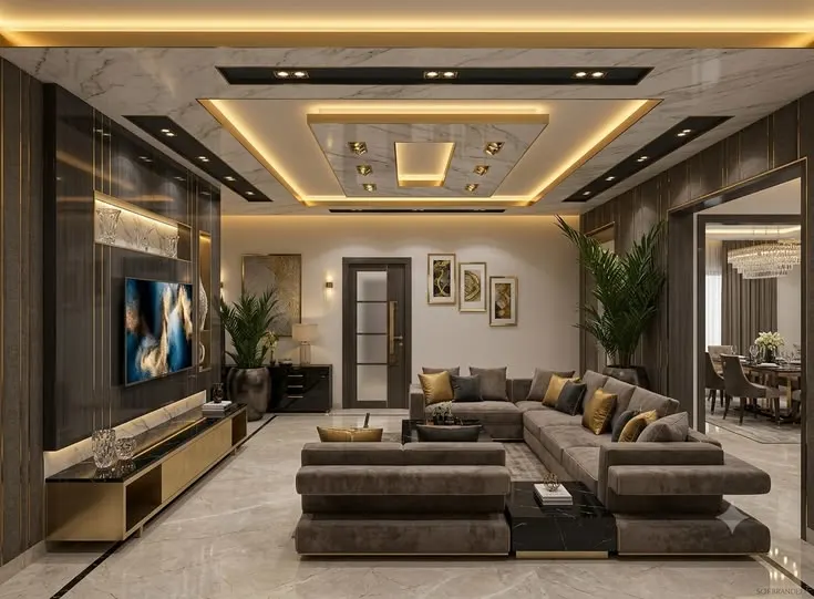 _Modern Luxury TV Lounge Design Ideas _ Premium Living Room Decor